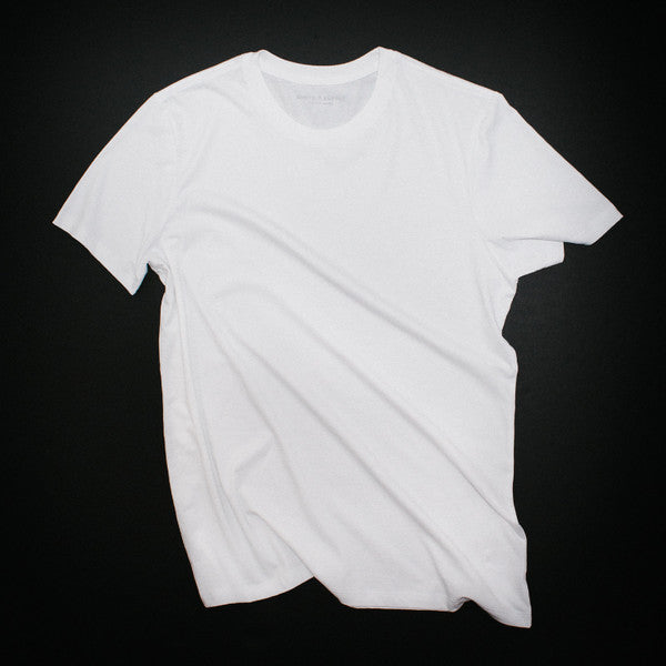 Clean, minimal, premium, pima cotton, white t-shirt